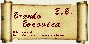 Branko Borovica vizit kartica